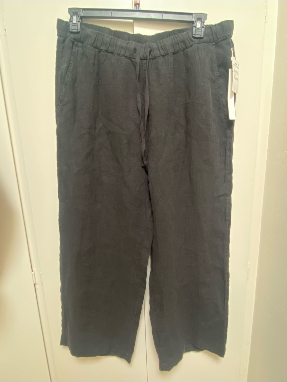 Nordstrom Men's Black Linen Drawstring Chinos